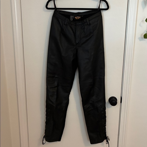 Harley-Davidson Pants - HARLEY DAVIDSON leather riding pants sz 6 As Is